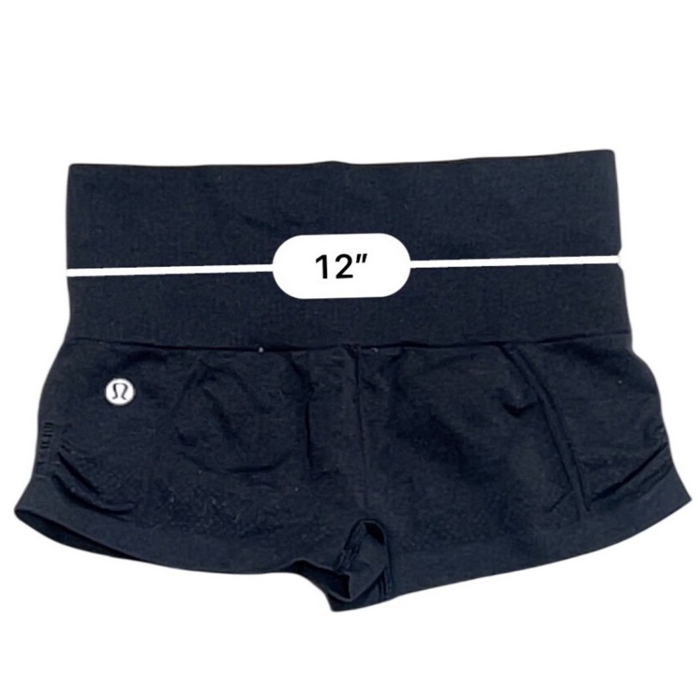 Lululemon Black High Waisted Seamless Athletic Yoga Shorts Mini Short - Picture 3 of 3